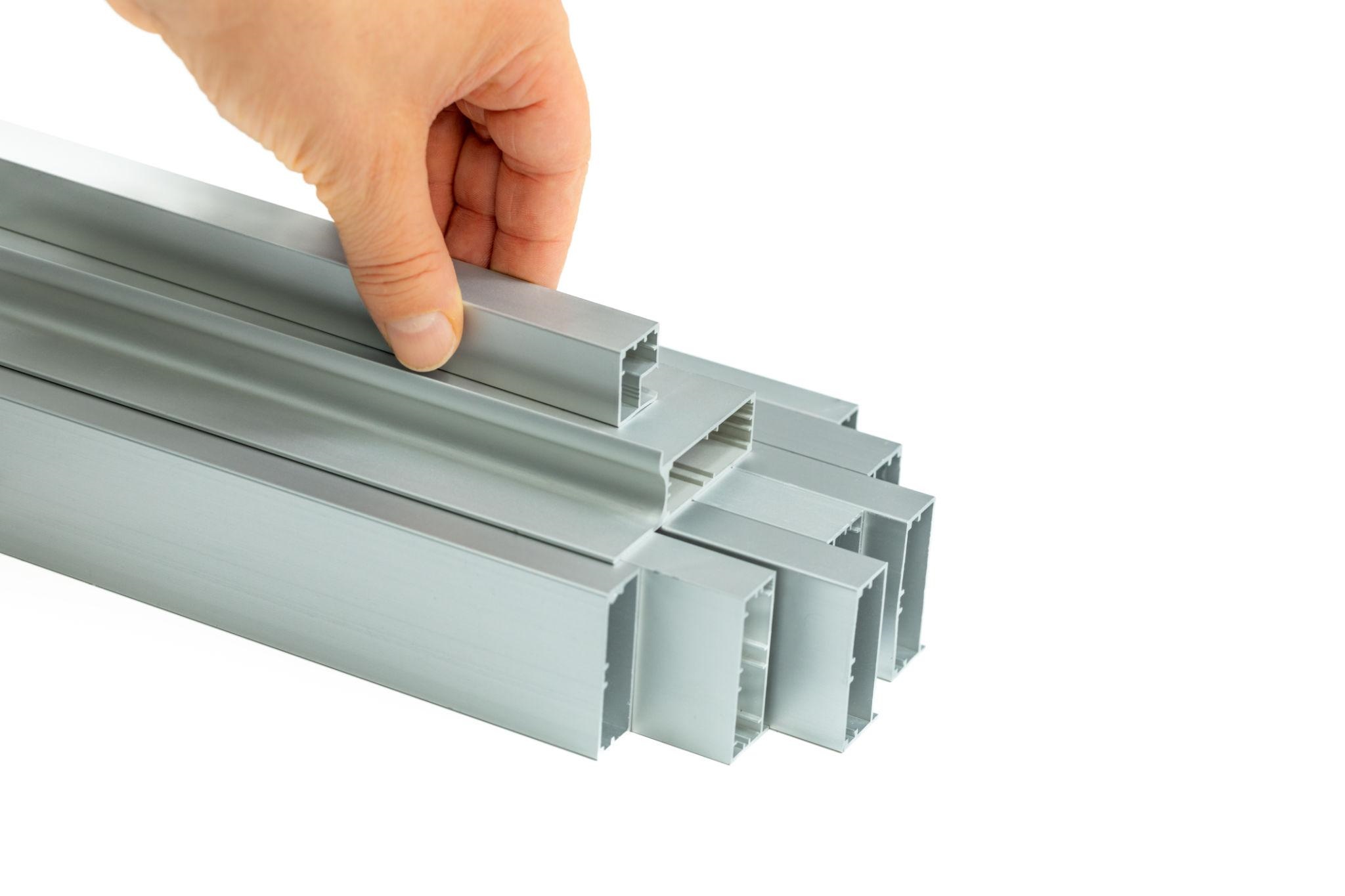 20120 aluminum T-slot profile detail with anodized surface