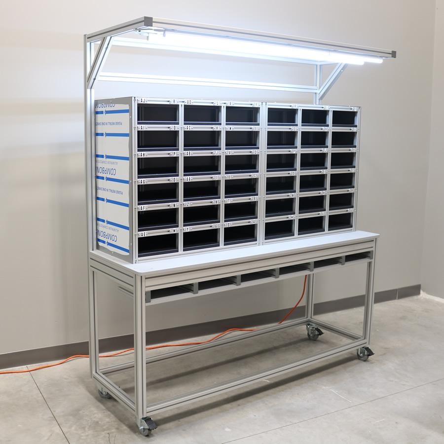 2080 aluminum extrusion used for modular workstation frame