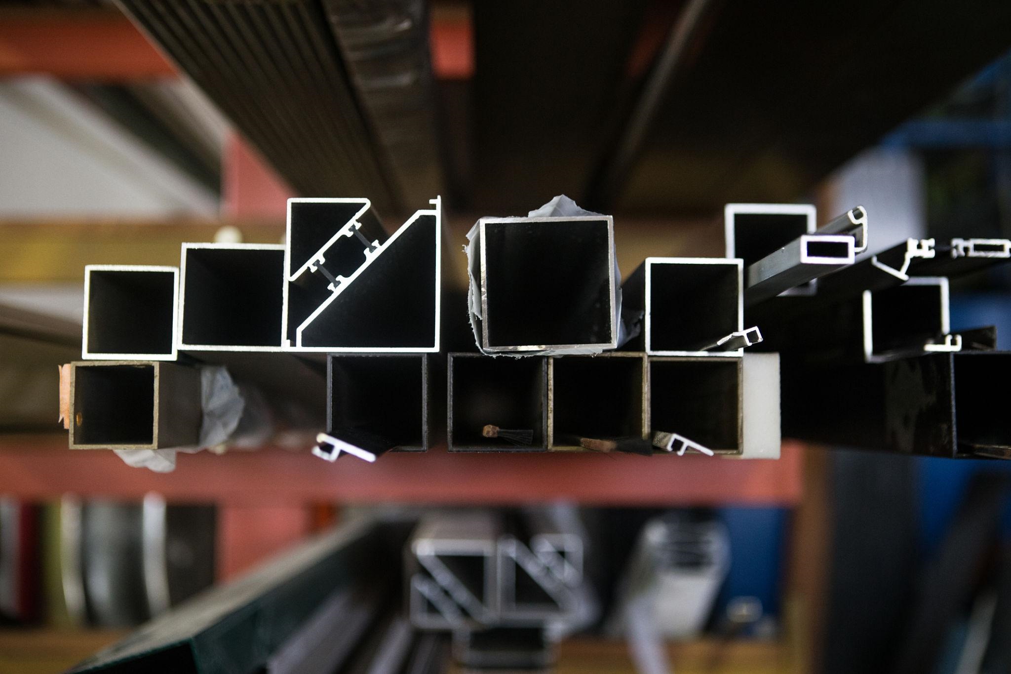 3060 aluminum T-slot profile detail with anodized surface