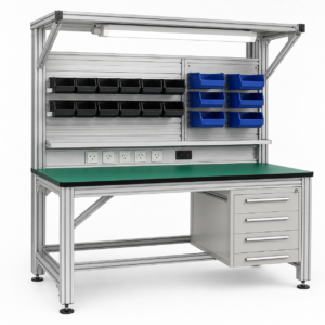 aluminum assembly workstation with T-slot frame