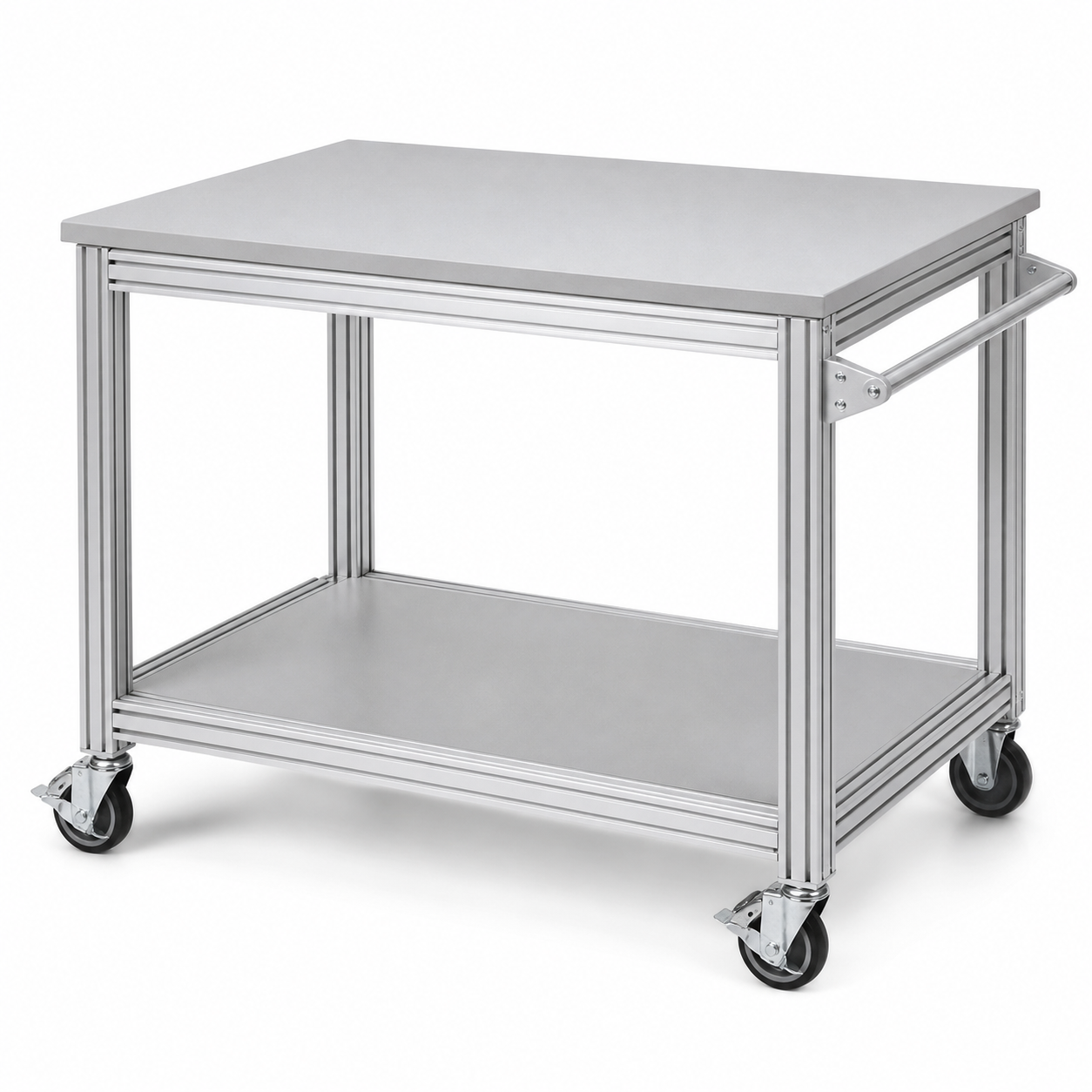 aluminum mobile workstation cart with caster wheels