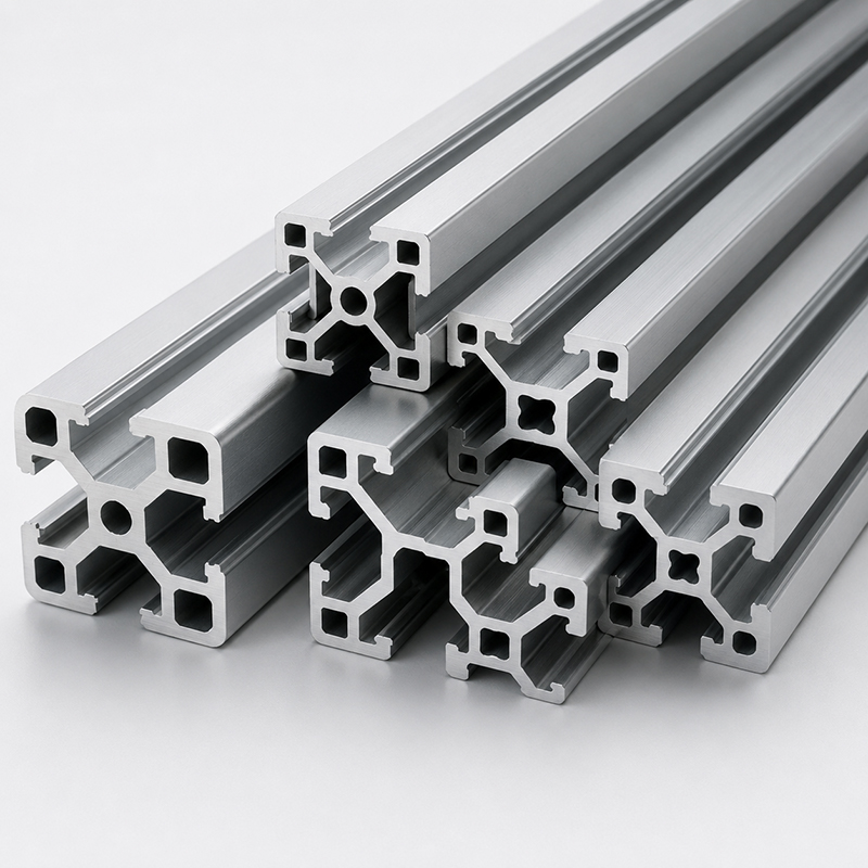 T-slot aluminum profile system for modular industrial structures