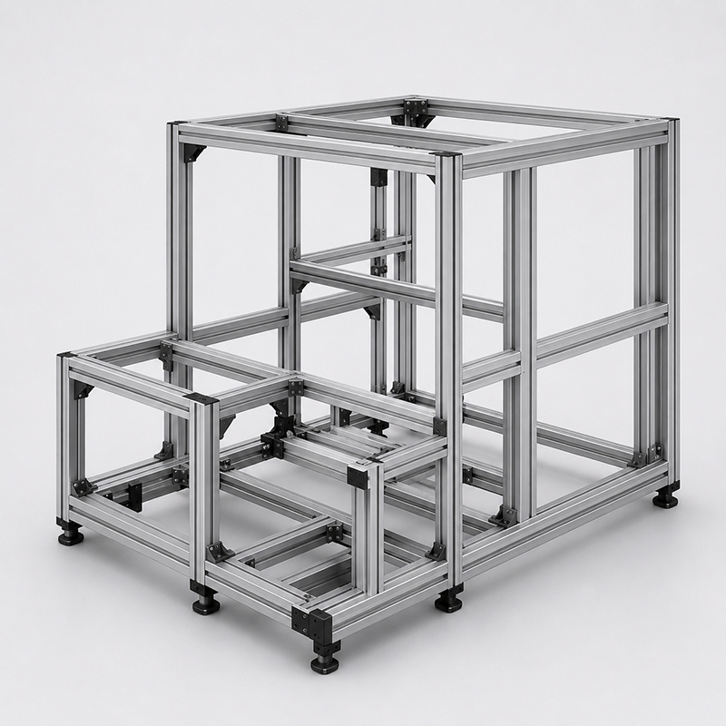 Automation frame system made from aluminum profiles