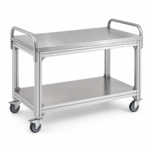 mobile aluminum workbench with casters