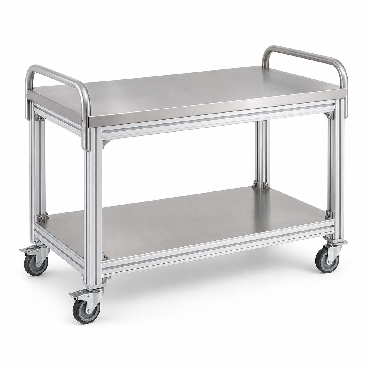 mobile aluminum workbench with casters