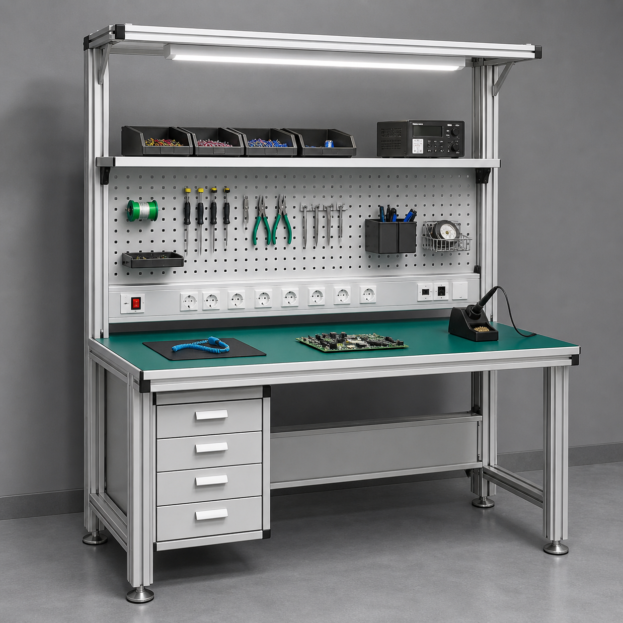 PCB assembly ESD workbench with anti-static surface
