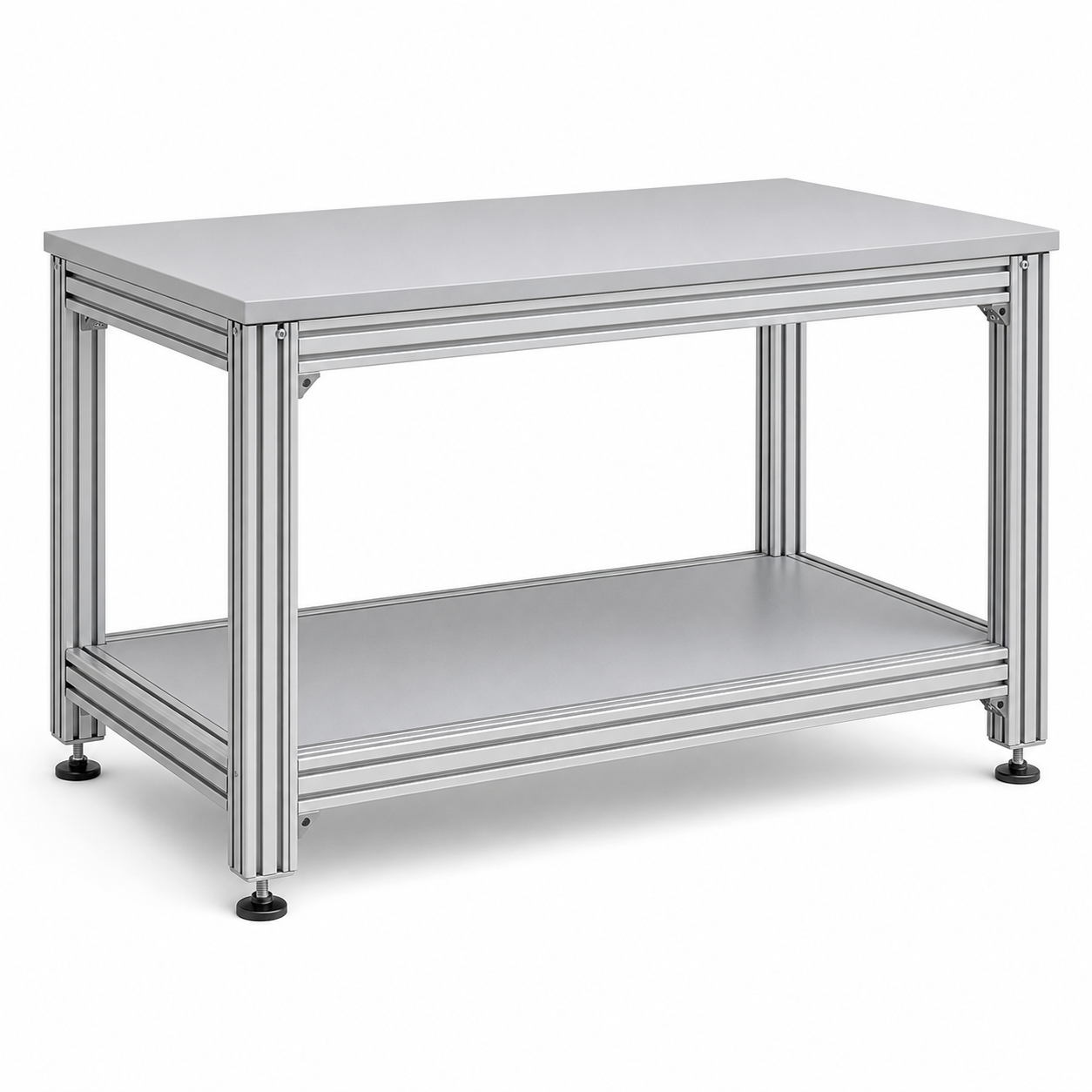 simple standard aluminum workbench for assembly work